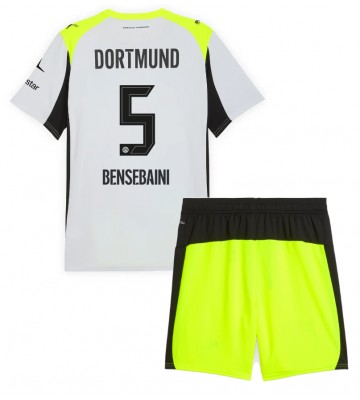 Borussia Dortmund Ramy Bensebaini #5 Bortatröja Barn 2025-26 Kortärmad (+ Korta byxor)